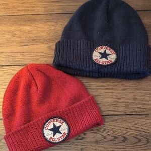 Converse Kids' Red and Navy Beanie Duo